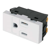 Tomacorriene sencillo blanco sin apa 23mm linea española voleck